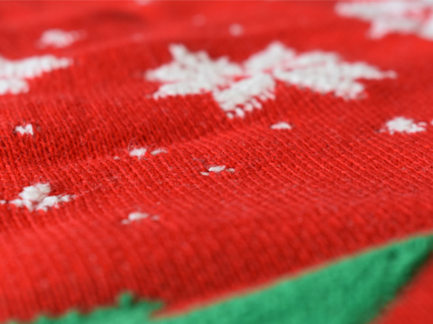 Jacquard Kersttruien detail